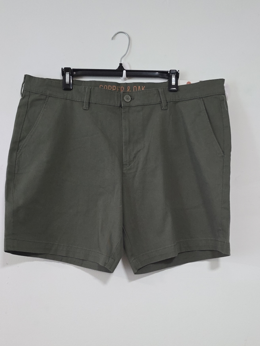 Copper & Oak Olive Flat-Front Men's Chino Shorts